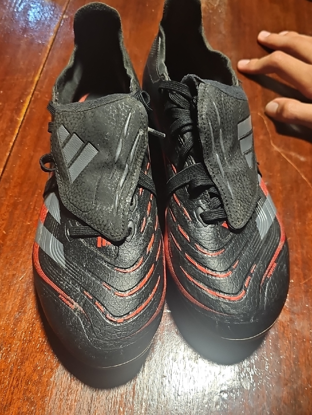 adidas Men’s Black with Red Athletic Soccer Shoes